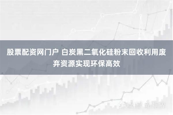 股票配资网门户 白炭黑二氧化硅粉末回收利用废弃资源实现环保高效